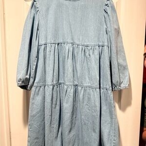 Mango Light Blue Jean Dress
